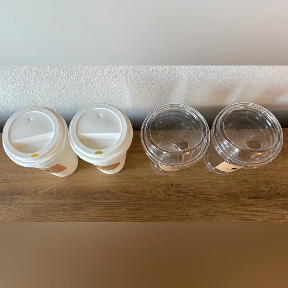Clear Plastic/Paper Cups With Lids 16oz - Custom Design - Iced Coffee - 25 Count